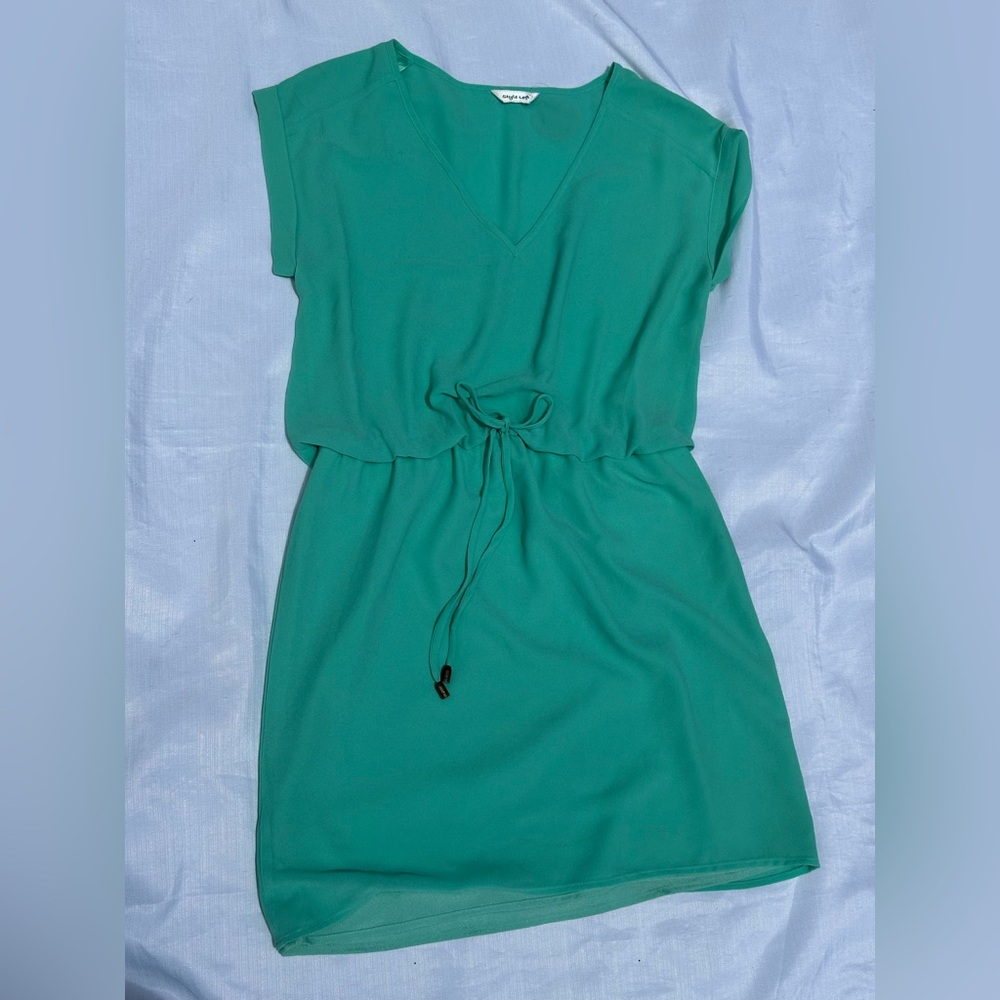 Elegant Teal Mini Dress 👗